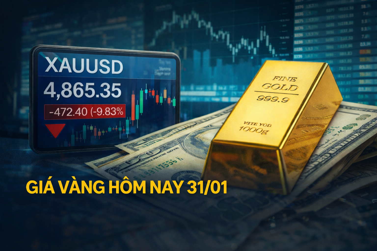 Giá vàng hôm nay 31/01: Áp lực điều chỉnh mạnh, nhà đầu tư cần thận trọng