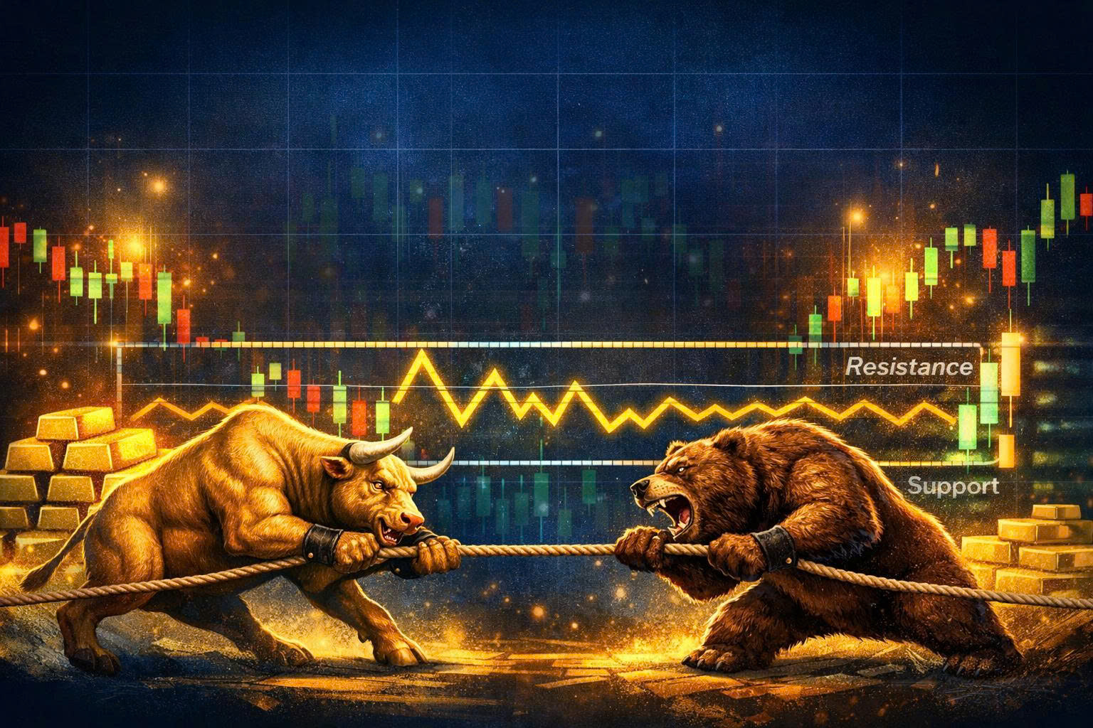 Giá vàng hiện tại: Sideway biên độ rộng, cơ hội và rủi ro đan xen