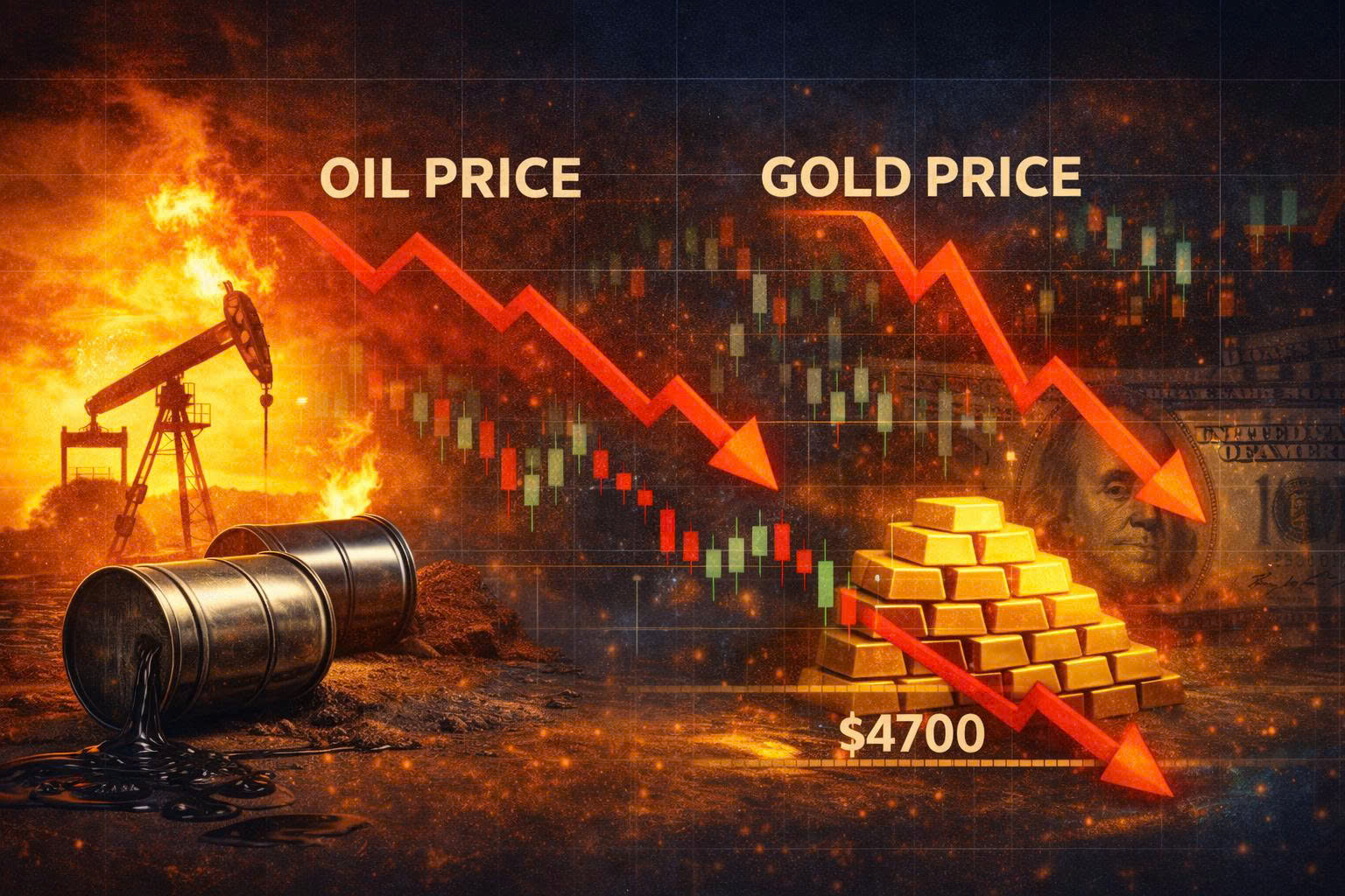 Thị trường vàng thế giới, giá vàng chịu áp lực khi dầu giảm sâu: Thị trường rời bỏ tài sản phòng ngừa rủi ro